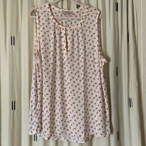 LOFT pink bird blouse 20/22